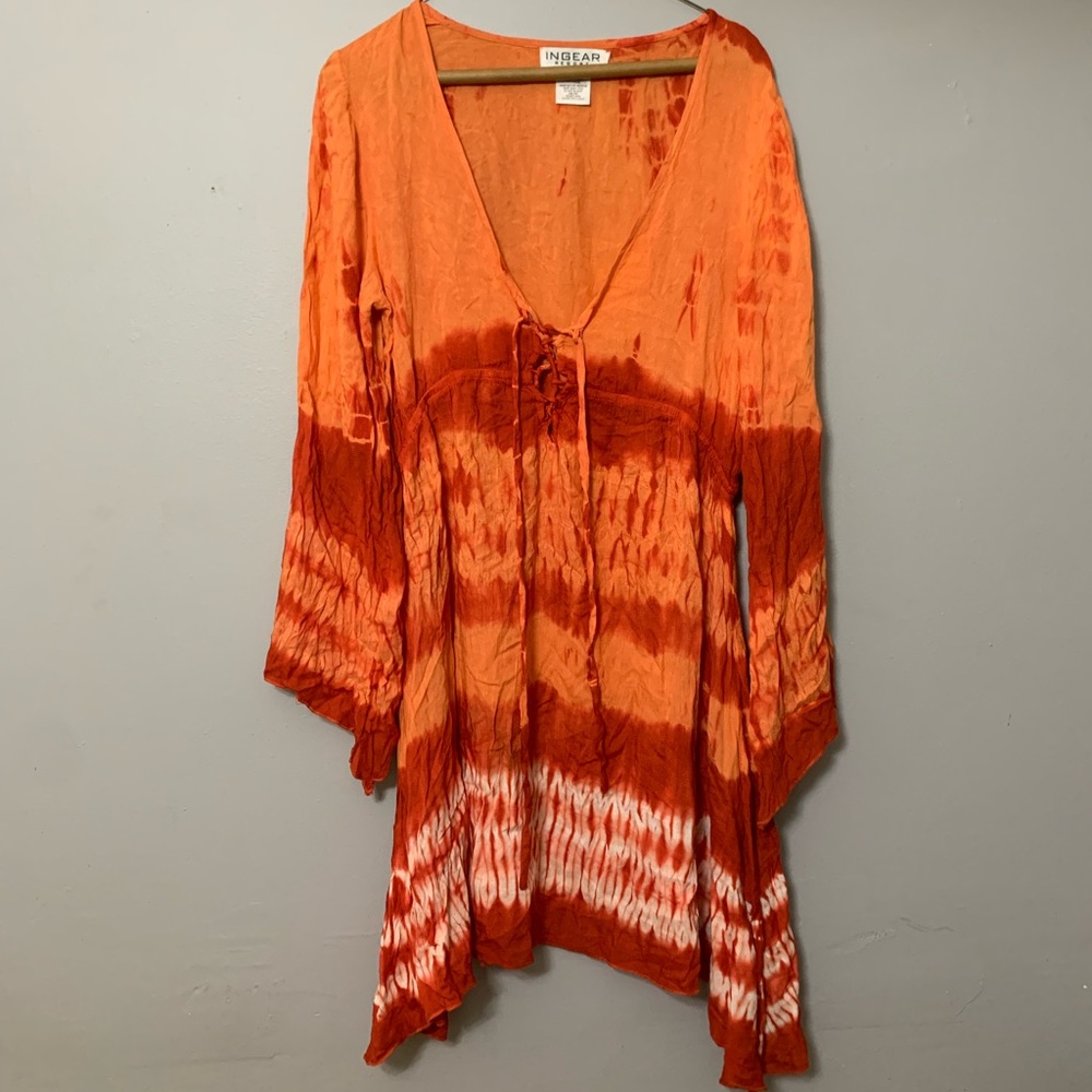 Orange tie dye swim cover